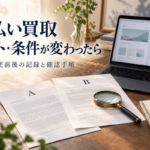 先払い買取の取引後にサイト・条件が変わったら｜変更前後の記録と確認手順