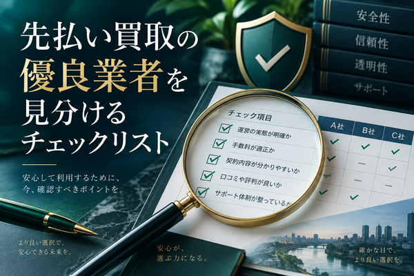 先払い買取の優良業者を見分けるチェックリスト｜比較表で確認する項目