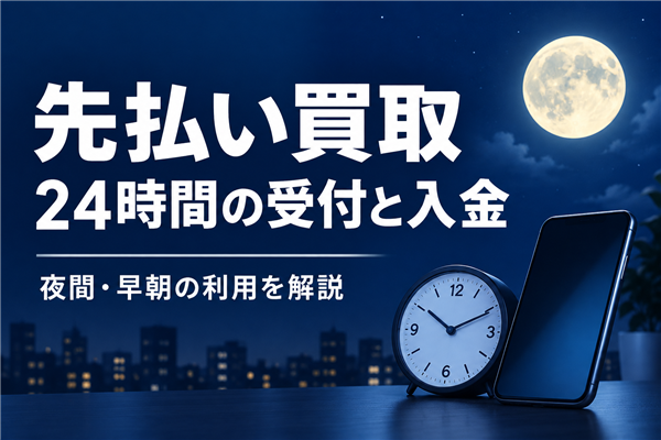 先払い買取は24時間利用できる？深夜の受付・査定・入金を比較