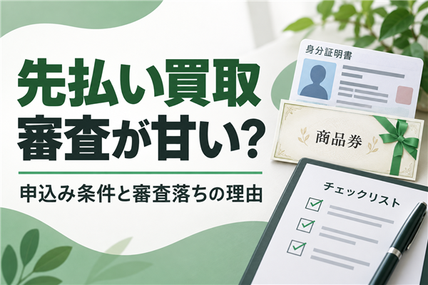 先払い買取の審査が甘い業者は？申込み条件の比較と審査落ち後の対処