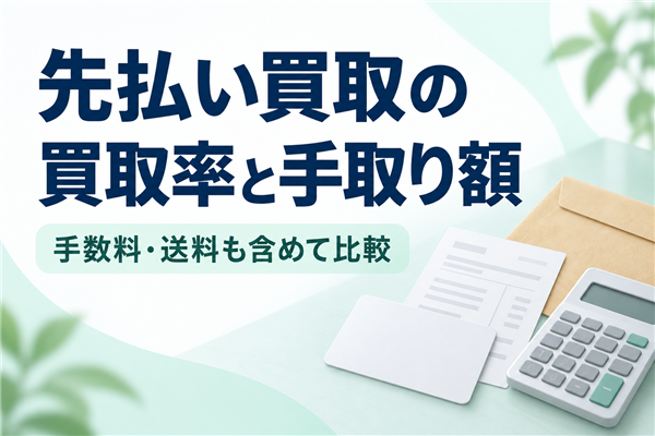 先払い買取の買取率と手取り額：手数料・送料も含めて比較